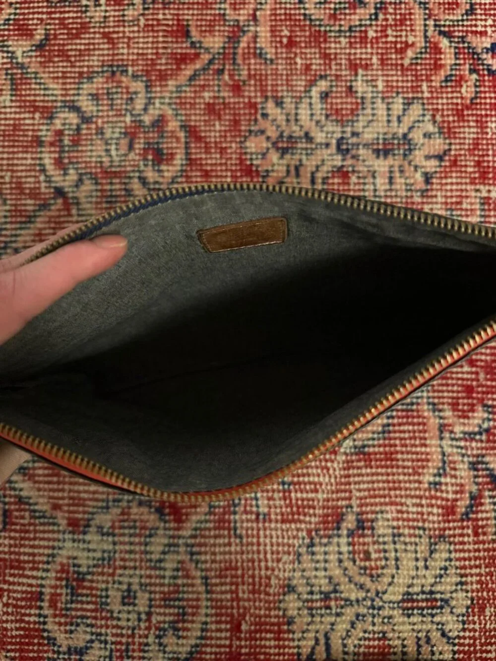 Clare V navy clutch
